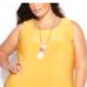 TANK TOP, HIGH-LOW, GOLDEN ORANGE, SIZE 4X, SCOOP NECK, PENNINGTONS, IN ORIGINAL